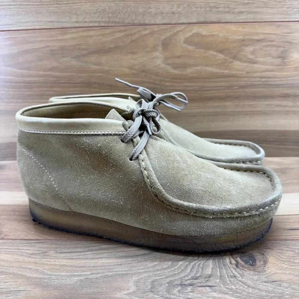 Cole Haan Wallabee Boots Mens 7.5 Beige Suede Lace Up Crepe Sole‎
